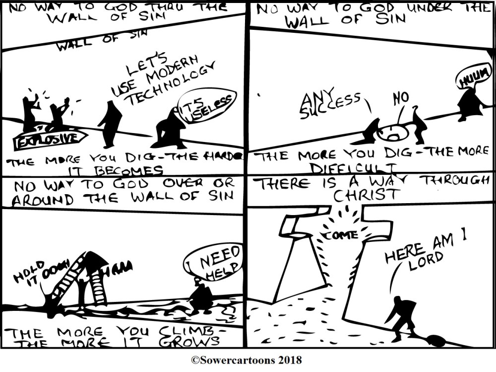 Sowercartoons SIN BLOCKS THE WAY